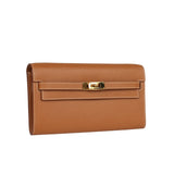 Pre-owned Hermes Kelly Wallet To Go Gold Epsom Gold Hardware