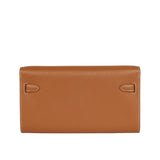 Pre-owned Hermes Kelly Wallet To Go Gold Epsom Gold Hardware