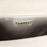 Pre-owned Chanel New Medium Boy Bag Grey Caviar Antique Gold Hardware