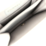 Pre-owned Chanel North South Boy Bag Light Grey Iridescent Calfskin Light Gold Hardware