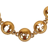 Vintage Chanel 24K Gold Plated Round Cutout Lucky Charms Chain Belt