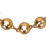Vintage Chanel 24K Gold Plated Round Cutout Lucky Charms Chain Belt