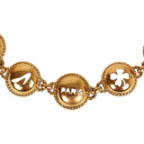 Vintage Chanel 24K Gold Plated Round Cutout Lucky Charms Chain Belt