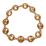 Vintage Chanel 24K Gold Plated Round Cutout Lucky Charms Chain Belt