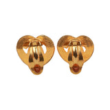 Vintage Chanel 24K Gold Plated CC Heart Earrings