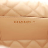 Chanel Mini 22 Bag White Calfskin Antique Gold Hardware