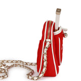Chanel "Monte-Carlo" Mini Crossbody Tennis Bag Red Canvas Light Gold Hardware