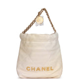 Chanel Mini 22 Bag Champagne Iridescent Calfskin Gold Hardware