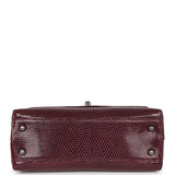 Pre-owned Chanel Mini Coco Handle Burgundy Lizard Ruthenium Hardware