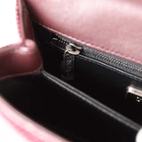 Pre-owned Chanel Mini Coco Handle Burgundy Lizard Ruthenium Hardware