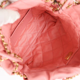 Chanel Mini 22 Bag Pink Shiny Calfskin Lacquered Gold Hardware