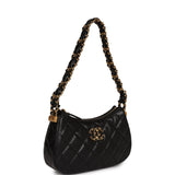 Chanel 19 Hobo Bag Black Aged Calfskin Brushed Gold Hardware