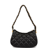 Chanel 19 Hobo Bag Black Aged Calfskin Brushed Gold Hardware