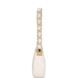 Chanel 19 Hobo Bag White Aged Calfskin Brushed Gold Hardware