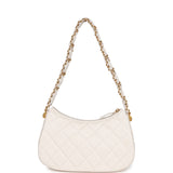 Chanel 19 Hobo Bag White Aged Calfskin Brushed Gold Hardware
