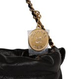 Chanel Mini 22 Bag Black Grained Calfskin Gold Hardware