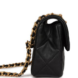 Chanel Mini Charms Flap Bag Black Lambskin Brushed Gold Hardware