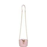 Chanel "About Pearls" Mini Drawstring Bucket Bag Pink Calfskin Brushed Gold Hardware