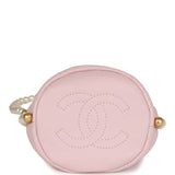 Chanel "About Pearls" Mini Drawstring Bucket Bag Pink Calfskin Brushed Gold Hardware