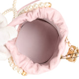 Chanel "About Pearls" Mini Drawstring Bucket Bag Pink Calfskin Brushed Gold Hardware