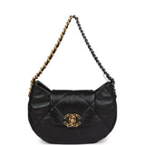 Chanel 19 Hobo Bag Black Lambskin Mixed Metal Hardware