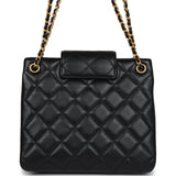 Chanel Small CC Shoulder Bag Black Lambskin Antique Gold Hardware
