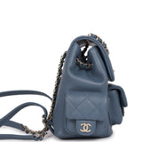 Chanel Mini Duma Backpack Blue Caviar Light Gold Hardware
