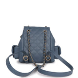 Chanel Mini Duma Backpack Blue Caviar Light Gold Hardware