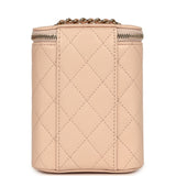 Chanel Mini Clutch Vanity Bag Beige Caviar Light Gold Hardware