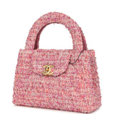 Chanel Small Kelly Shopper Pink Tweed Brushed Gold Hardware