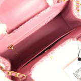 Chanel Small Kelly Shopper Pink Tweed Brushed Gold Hardware