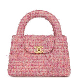 Chanel Small Kelly Shopper Pink Tweed Brushed Gold Hardware