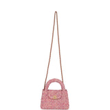 Chanel Small Kelly Shopper Pink Tweed Brushed Gold Hardware