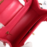 Chanel Small Kelly Shopper Dark Pink Shiny Aged Calfskin Brushed Gold Hardware