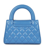 Chanel Small Kelly Shopper Blue Shiny Aged Calfskin Brushed Gold Hardware