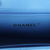 Chanel Small Kelly Shopper Blue Shiny Aged Calfskin Brushed Gold Hardware