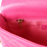 Chanel Small Melody Flap Bag Dark Pink Caviar Aged Gold Hardware