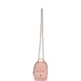Chanel Mini Phone Holder Backpack with Chain Light Pink Caviar Light Gold Hardware