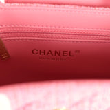 Chanel Small Kelly Shopper Pink Tweed Brushed Gold Hardware
