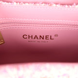 Chanel Small Kelly Shopper Pink Tweed Brushed Gold Hardware
