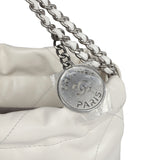 Chanel Mini 22 Bag White and Silver Ombre Metallic Calfskin Silver Hardware