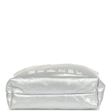 Chanel Mini 22 Bag White and Silver Ombre Metallic Calfskin Silver Hardware