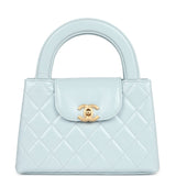 Chanel Small Kelly Shopper Light Blue Shiny Aged Calfskin Brushed Gold Hardware