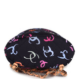 Chanel Medium CC Drawstring Backpack Multicolored Printed Fabric Light Gold Hardware