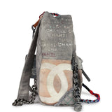 Chanel Graffiti Backpack Grey Multicolored Canvas Silver Hardware
