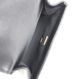 Chanel Mini Top Handle Flap Bag Black Grained Calfskin Brushed Gold Hardware