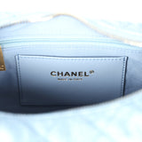 Chanel Large Cargo Hobo Bag Light Blue Washed Denim Brushed Gold Hardware
