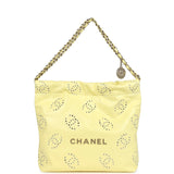 Chanel Small 22 Bag Yellow Shiny Calfskin Brushed Gold Hardware
