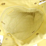 Chanel Small 22 Bag Yellow Shiny Calfskin Brushed Gold Hardware