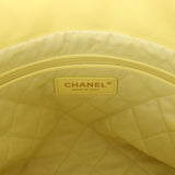 Chanel Small 22 Bag Yellow Shiny Calfskin Brushed Gold Hardware